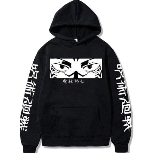 2021 Jujutsu Kaisen Hooded Autumn Long Sleeves Yuji Itadori Anime Hip Hop Pullover Clothes Homme