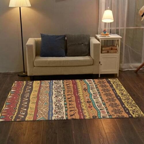Red Brown Orange Yellow Abstract Geometric Tribal Ethnic Style Living Room Bedroom Kitchen Bedside Carpet Floor Mats