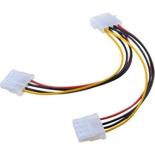 Top Deals Computer 6 Inches 4 Pin Power Supply Y Splitter Cable,1 Male To 2 Female
