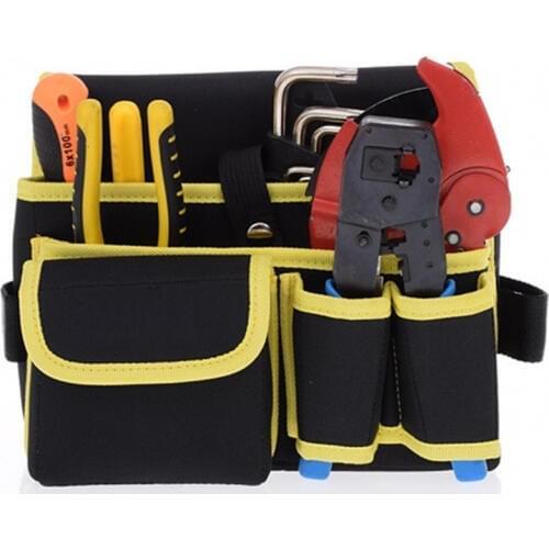 Multi-pocket Tool Bag Oxford Cloth Waterproof Fabric Tool Kit Shoulder Bodypack Hardware Mechanics Electrician Canvas with Belt