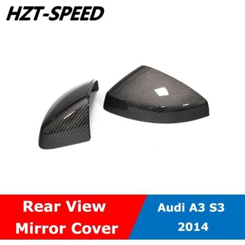Replacement Type Audi A3 S3 Carbon Fiber Rear View Mirror Cover For Audi Modification 2014 Without Sensor