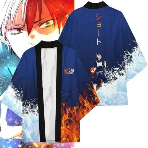HOT Fashion Anime Kimono My Hero Academia Cosplay todoroki Costume Loose Men Women Clothes Student Trendy Coat Cloak Pajamas