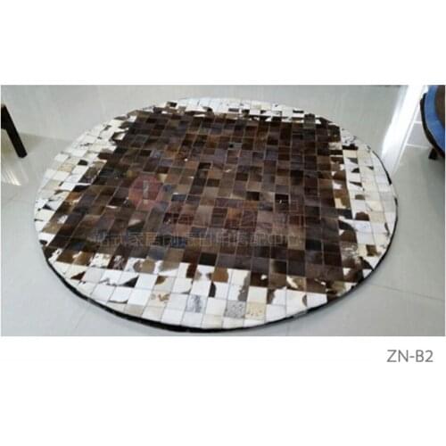 Fashionable art carpet 100% natural genuine cowhide leather living room rugs