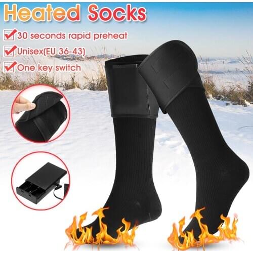 Electric Heating Socks Men Women Battery Operated Rechargeable Winter Warm Heated Socks For Working Driving Camping