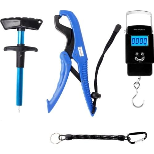 Handheld Digital Fish Scale 110lb/50kg Floating Fish Gripper Fishing Lanyard Fish Hook Remover Combo Kit