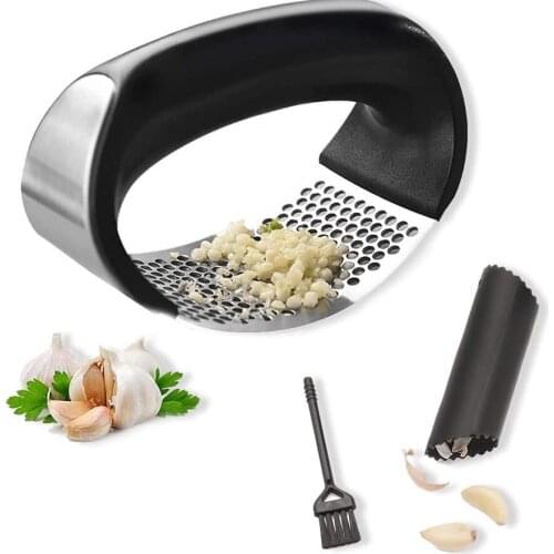 Stainless Steel Garlic Press Manual Garlic Press Device Kitchen Household Press Squeezer Ginger Garlic Tools Kitchen Gadgets