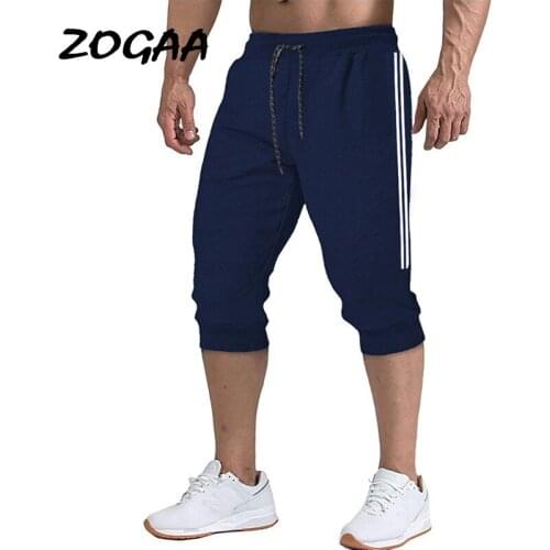ZOGAA Shorts Men Summer New Mens Fashion Sports Breathable Casual Knee Length Pants Solid Loose Patchwork All-match Oversized