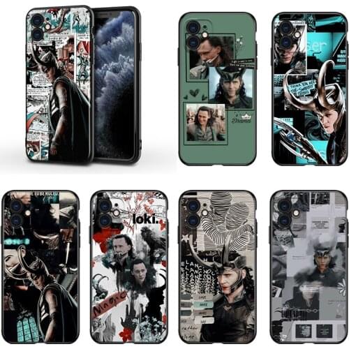 Marvel Avengers Loki For Apple iPhone 13 12 11 Mini XS XR X Pro MAX SE 2020 8 7 6 5 5S Plus Black Silicone Phone Case