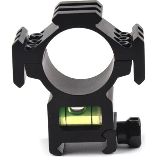 Tactical 25.4mm 30mm Barrel Mount Ring Three Side 20mm Rail Mount with Spirit Bubble Level for Rifle Laser Sight Flashlight