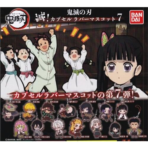 Japan Genuine capsule toys Anime Demon Slayer kawaii Rengoku Tanjirou Nezuko Zenitsu Inosuke Mitsuri gashapon figures pendant P7