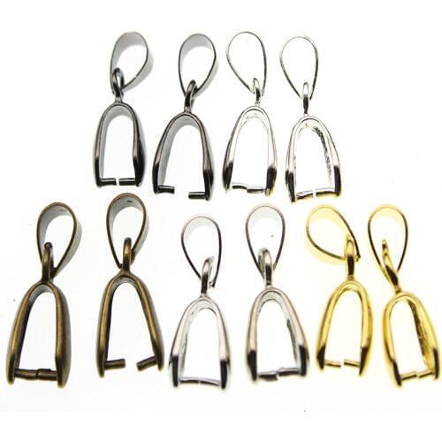 50pcs/lot Pendant Clasps Hook Pinch Bail Clip Jewelry Charm Neckalce Pendant Connectors for DIY Jewelry Making Findings Z203