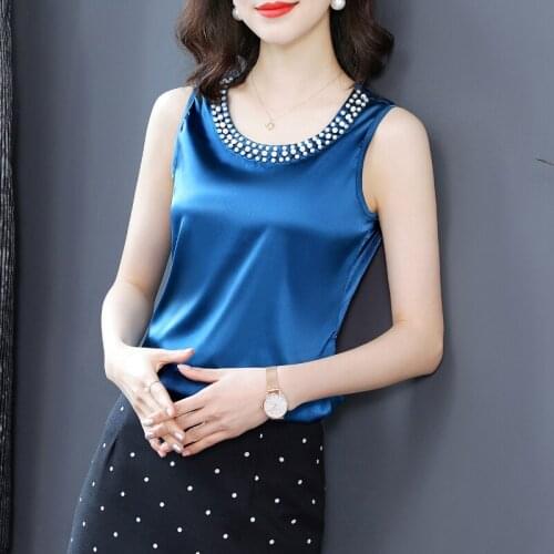 Womens Chiffon ShirtWomens Blue Embroidered Flare PulloverWomens V-neck Shirt