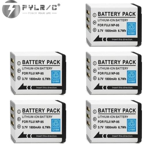 1/2/3/5Pcs 1800mAh NP-95 NP95 np 95 batteries for Fujifilm FinePix F30 F31fd Real 3D W1 X-S1 X100 X100s RICOH GXR