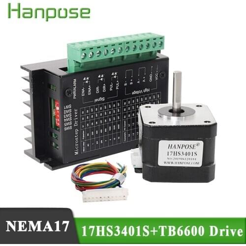 1sets Nema17 Stepper Motor 42 motor 4-lead 1.3A (17HS3401S) with TB6600 drive name23 34 for 3D printer and CNC