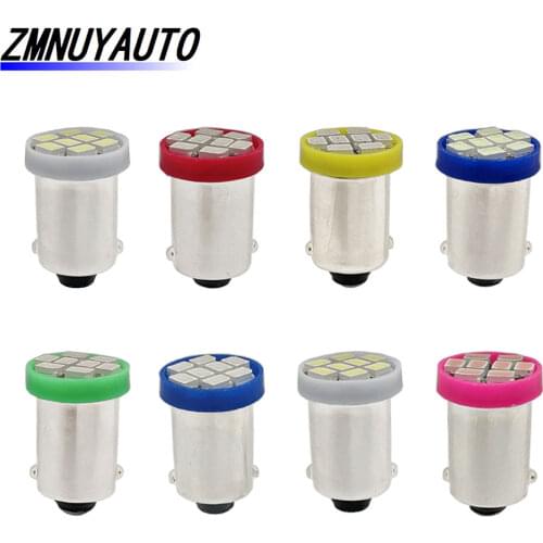 10X BA9S T4W H6W 8 SMD 1206 LED Car Interior Marker Light Bulbs Auto Wedge Reading Dome Lamps White Red Amber Green Blue 12V
