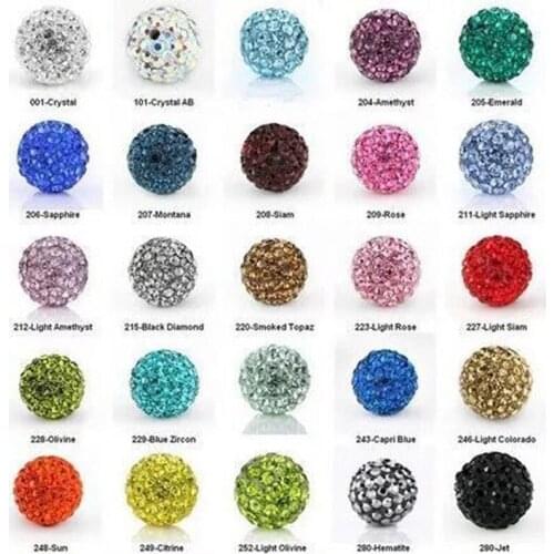 20pcs Rhinestone Diy loose beads for jewelry Pave CZ Disco Ball Crystal beads Spacer shamba Beads