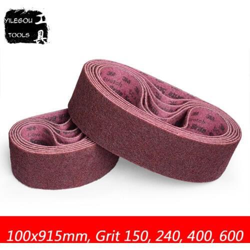 4" x 36" Nylon Sanding Screen 100 x 915mm 3M Nylon Round Sanding Belt For Metal, 915*100mm Brushed Polishing Belt, Grit 150-600
