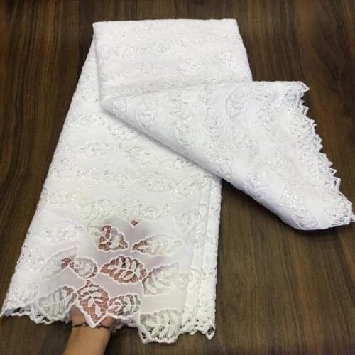African Lace Fabric 2021 High Quality French Guipure Lace Water Soluble Cord Lace Fabric For Wedding Dress 5 Yards J4717