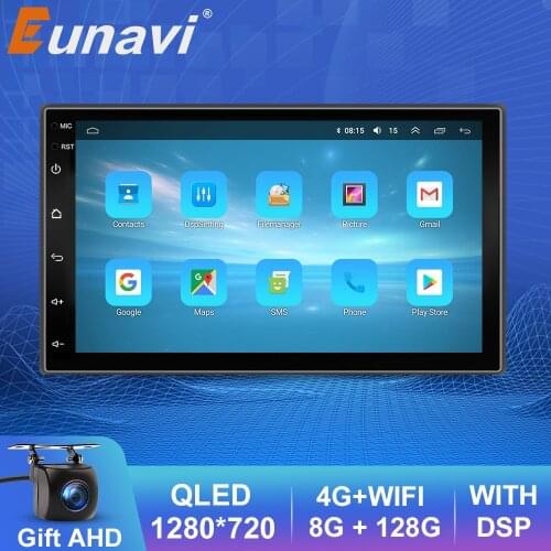 Eunavi 2 Din Car Radio Multimedia Player Android10 Universal 7'' HD Auto Audio Stereo GPS tracker 2Din WIFI DSP 4G RAM NO DVD BT