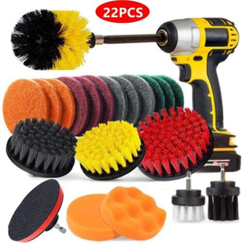 Car Cleaning Drill Brush Attachment Set Power Scrubber Brushs Car Polisher Wash Bathroom Cleaning Kit Kitchen Cleaning Tools