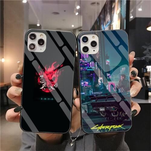 Hot Games Cyberpunks Phone Case Tempered Glass For iPhone 12 Pro Max Mini 11 Pro XR XS MAX 8 X 7 6S 6 Plus SE 2020 Cover