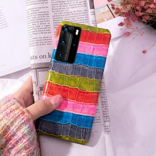 Genuine Leather Phone Case For Huawei Mate 30 20 20X 10 9 P20 P30 P40 Lite 5G P Smatr Pro P10 Plus Natural Cowhide Painted Cover