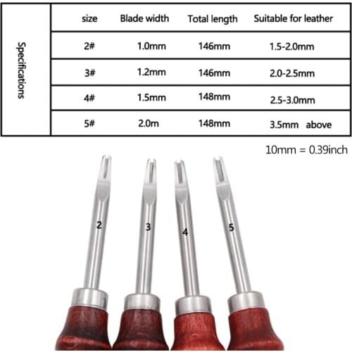 Wood Handle Leather Edge Beveler Craft Leather Edge Cutter Trimmer Skiving Tool Leather Carving DIY Practical Leather Hand E56C