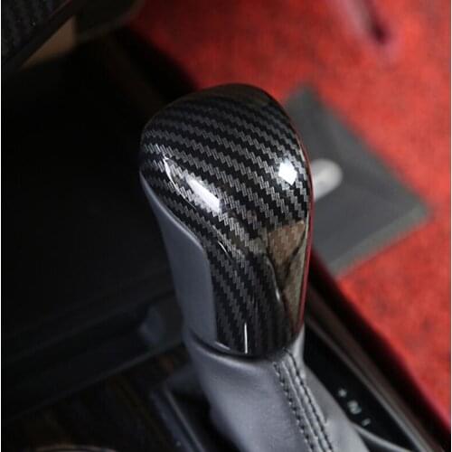 For Toyota Yaris 2020 2021 ABS carbon fiber auto parts gear lever knob handle glove decorative sticker car styling 1pcs