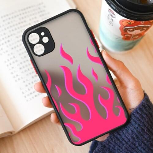 GYKZ Fashion Blue Flame Fire Phone Case For iPhone XR 11 Pro 12 7 XS MAX SE20 X 8 6 Plus Pattern Silicone Matte Back Cover Shell