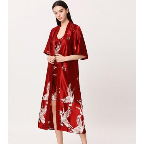 Womens Home Clothes Dressing Gown Silk Sets Robe Kimono Sleepwear Bridesmaid Gifts Bathrobes Night Dress Sexy Nightie Female