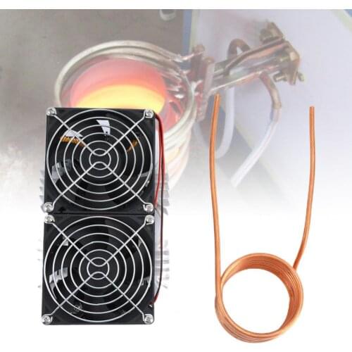 1800W 2500W 12V-48V ZVS Induction Heater Heating Tools PCB Board Module Flyback Driver with Coil Dual Fan Power Supply Kit