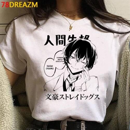 Hot Japanese Anime Bungou Stray Dogs T Shirt Men Kawaii Summer Tops Cartoon Graphic Tees Harajuku Unisex Fashion Tshirt Male