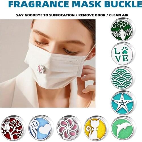 Magnetic Face Aromatherapy Essential Oil Brooch Diffuser Mini Aroma Buttons Buckle Clip perfume case for Deodorizes Bad breath