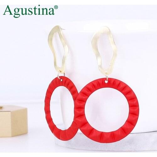 BLUE BEANS metal long earrings fashion jewelry Red earrings for women drop earrings boho circle dangle earring wholesale cute