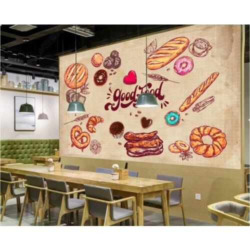 3d wallpaper custom photo mural Modern bread dining gourmet coffee shop home decor 3d wall murals wallpaper in the living room