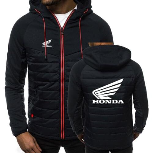 2021 New Mens Honda Car Logo Hoodies Fashion Zipper Jackets Hooded Autumn Winter Fleece Warm Padded Trendy Pullover Popular Coat