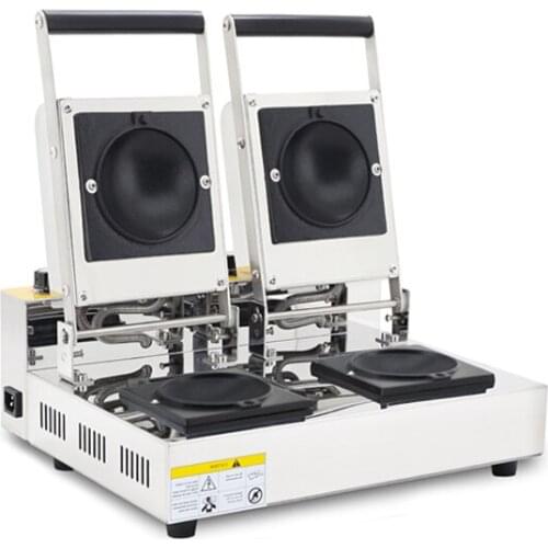 NP-104-2 Multifunctional Ice Cream Burger Machine 220V/110V Double-head Electric Cake File Round Ice Cream Waffle Machine