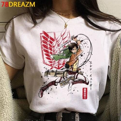Attack on Titan Shingeki No Kyojin female harajuku japanese aesthetic casual grunge t shirt clothes couple clothes ulzzang