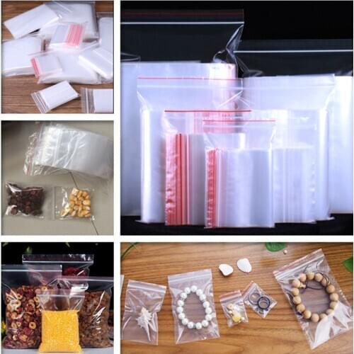 50 pcs Ziplock Zip Zipped Lock Reclosable Plastic Poly Clear Bags