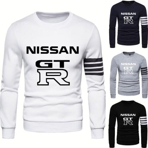 Casual Mens Sweater GTR Car Logo Printing Spring Autumn Fashion Splicing Mens Sweatshirt High Quality Cotton Mens hoodie