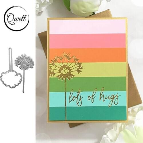 QWELL Dandelion Hot Foil Plate and Metal Cutting Dies for Scrapbooking and Cards Making Paper Embossing Craft New 2019 die cuts