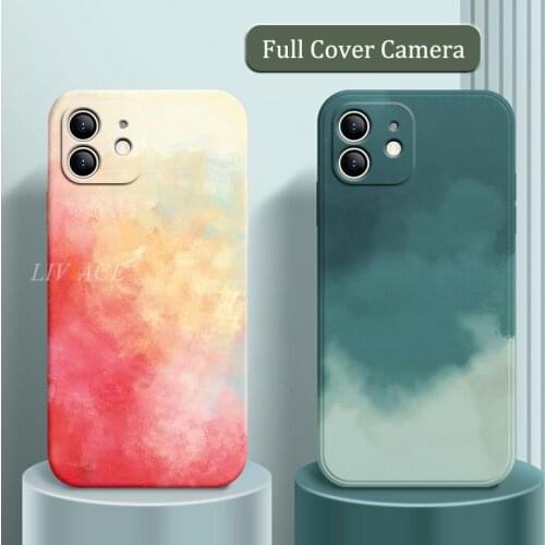 Original Painting Silicone Phone Case For iPhone 12 11 Pro Max Mini X Xs Xr 7 8 Plus 6 6s Plus Full Cover Coque Fundas