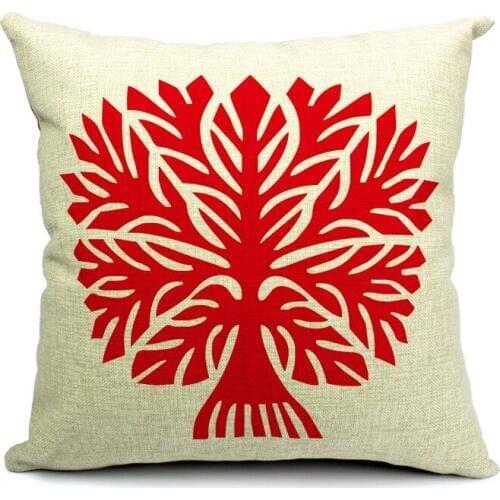 [Slow Soul] Red Tree Printed Cushion Cover Simple Nordic Style Decorative Pillowcases Housse De Coussin Funda Cojin BZT-146