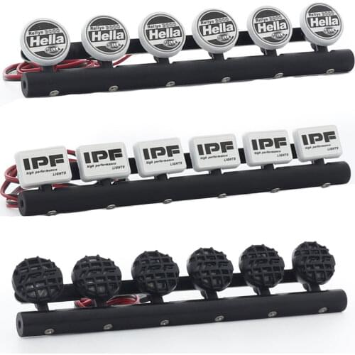 LED Remote Control Car Roof Light IPF Round Square Lamps for 1/10 RC Crawler Capra Axial SCX10 TRAXXAS TRX6 TRX4 RC4WD D110