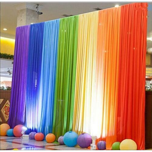 Rainbow color Fabric BACKDROP Wedding Party Photobooth Curtain Decorations Backdrop Party new