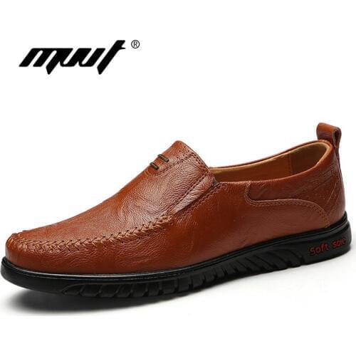 Genuine leather Casual Shoes Men Slip-on Breathable brand leather flats Shoes Soft Comfortable Loafers driving Sapato Masculino