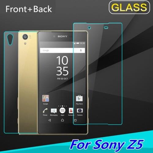 2PCS Front + Back Tempered Glass 9H Original Protective Film Explosion-proof Screen Protector for Sony Xperia Z5 E6653 E6683