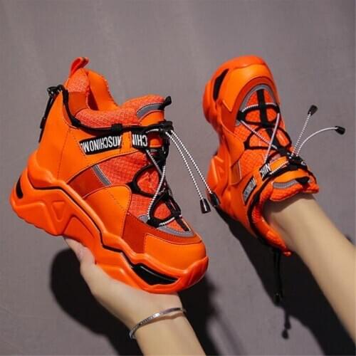 New 2020 Spring Summer Candy Colors Hidden Wedge Heels Casual Shoes Womens Chunky Dad Sneakers Platform Female Sport Shoes