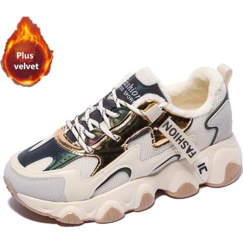 2020 Plus Velvet Korean Style Casual Womens Shoes Outdoor Solf Women Sneakers All-match Vulcanized Shoes for Women Sneakers New