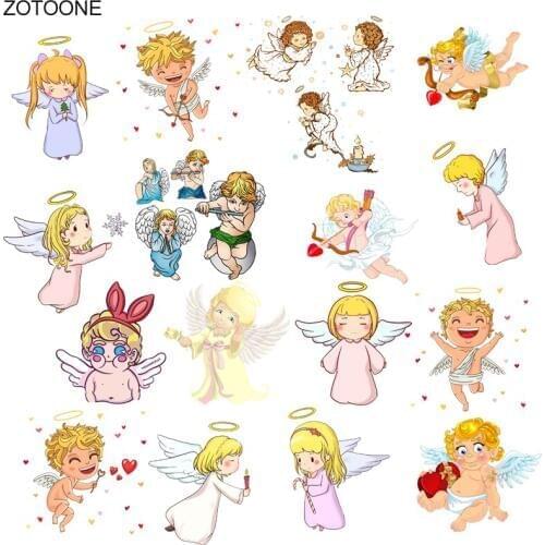 ZOTOONE Cute Cupid Angel Boys and Girls Patch Ironing Heat Transfer for Clothing Iron on Transfer T-shirt DIY Heart Stickers O